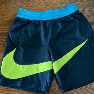 Nike Black and Lime Green Sports Shorts